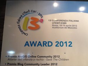 premio Esri "Mondo d'oro" a Save the Children 2012